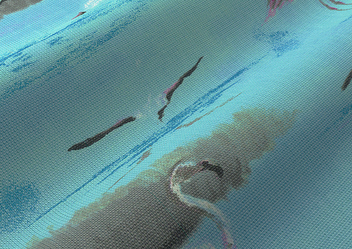 Flamingos, Aqua - Roman Blind - Image 4
